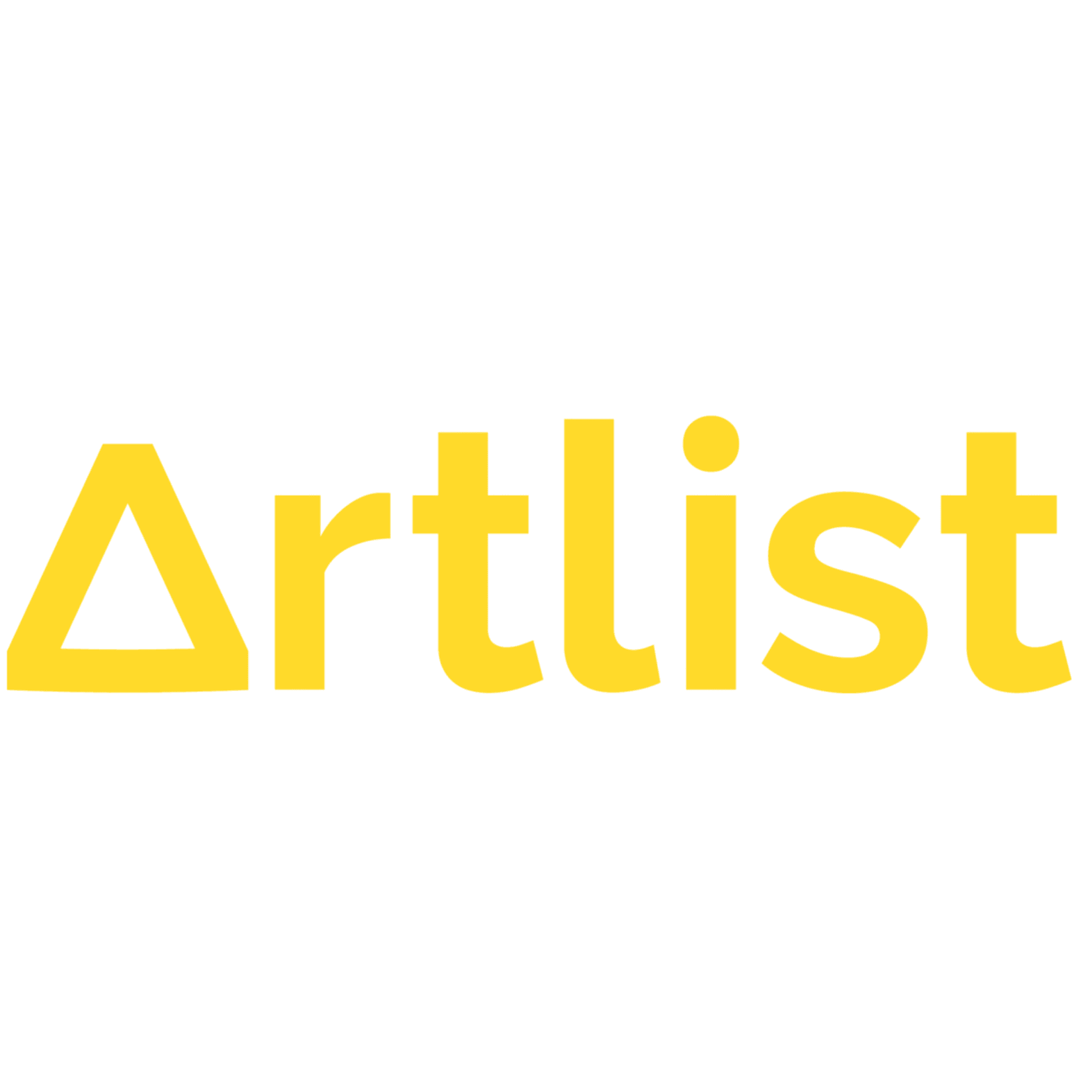 The Artlist logo in yellow, featured on the Five Six Studio AI thoughts page.
