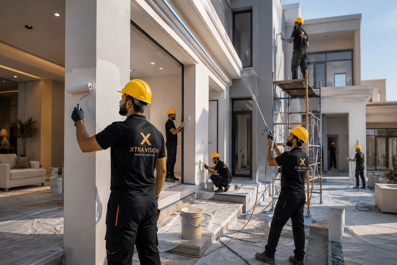 a man working on a wall with a screwdriver