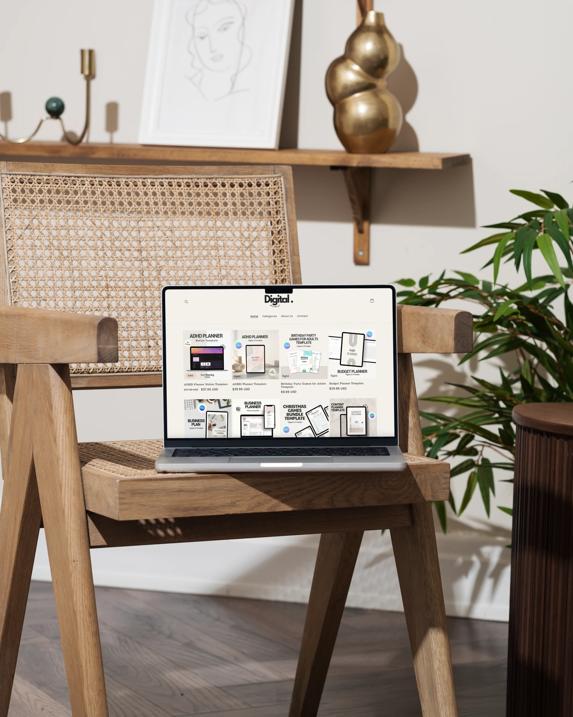 Digital Mindset website on a laptop mockup