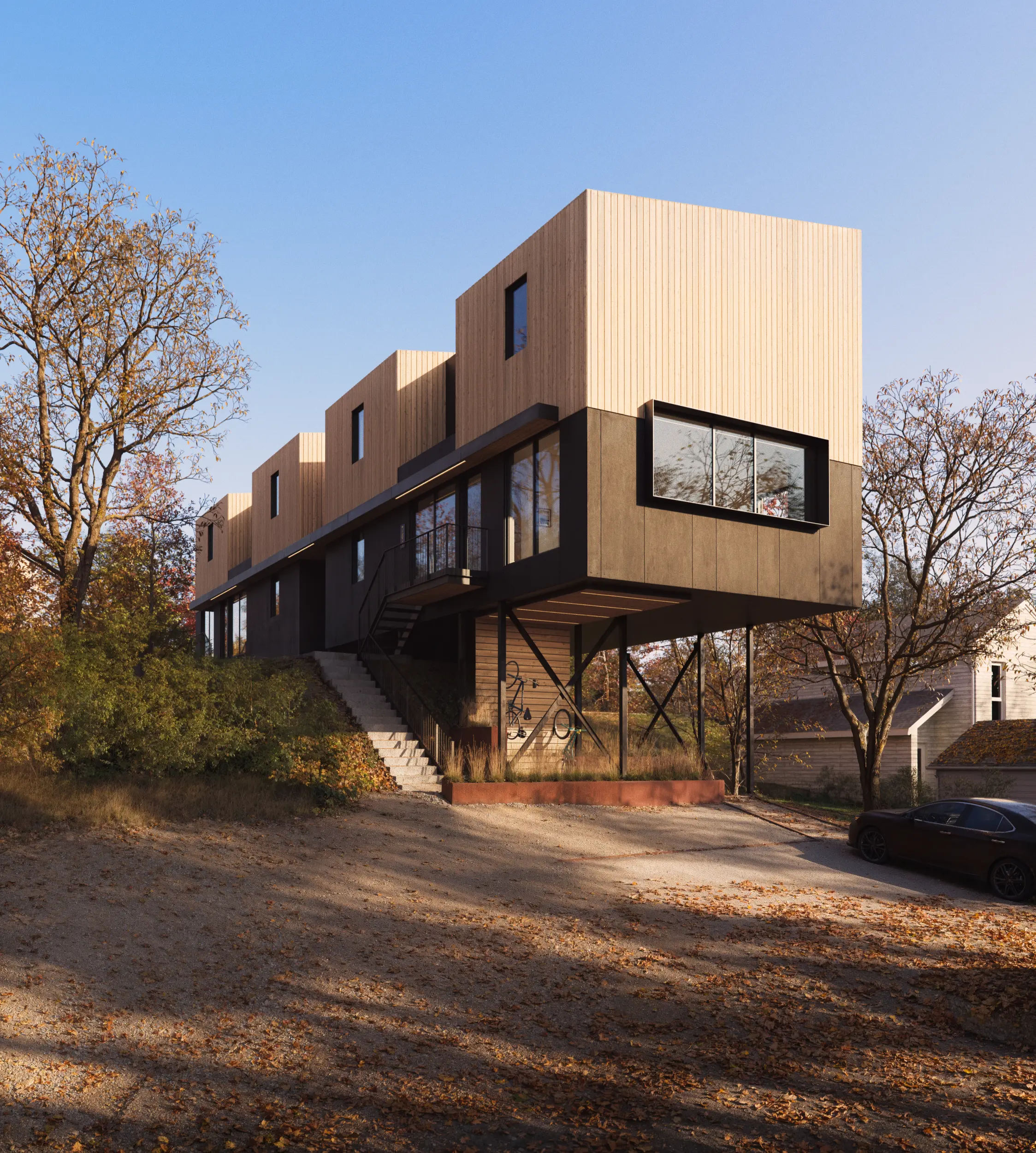 brown paint concrete building