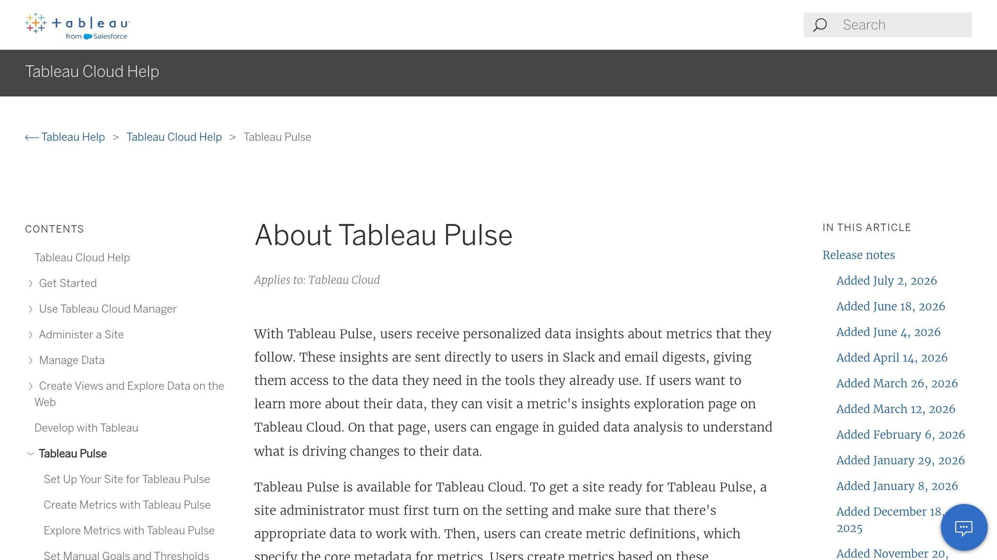 Tableau Pulse