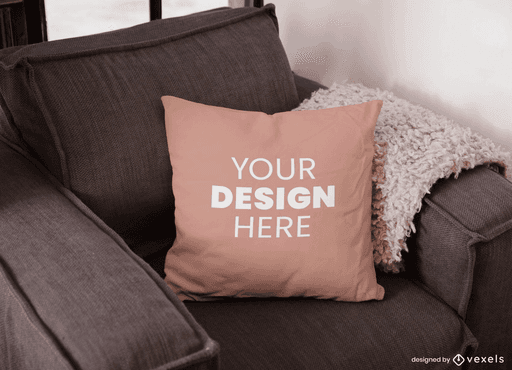 pillow on sofa mockup