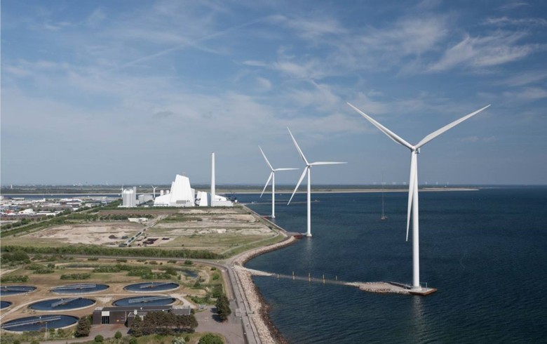 Windmills at Avedore power station in Denmark