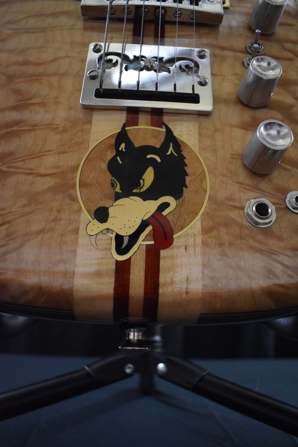 Jerry Garcia Wolf Replica Guitar front inlay