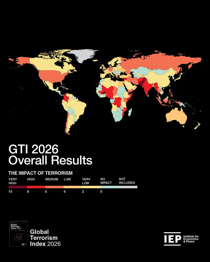 Global terrorism index heatmap 2026