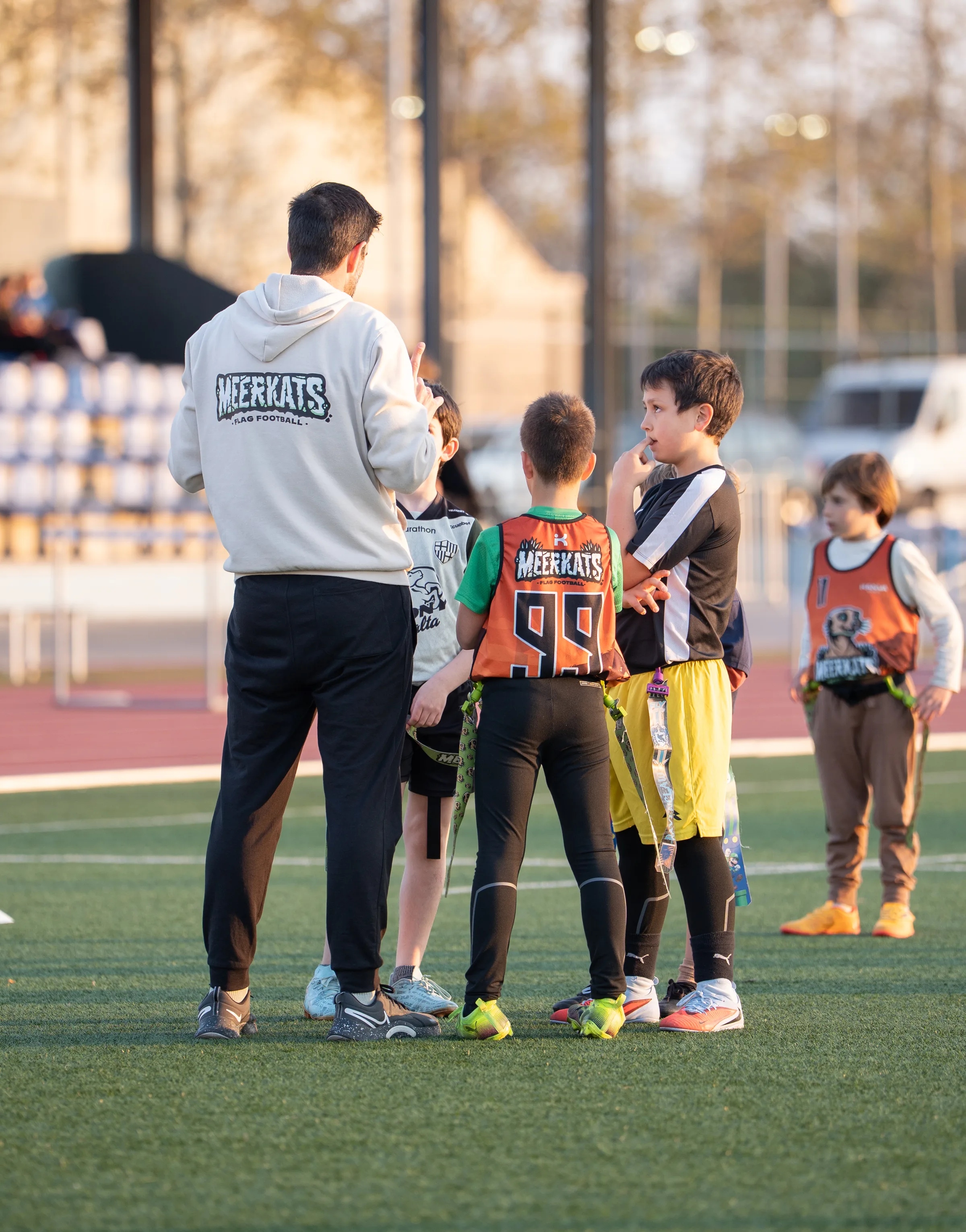 Cornellà Meerkats flag football fotografía 2026, fotografía deportes infantiles Barcelona, Nolan Pardo fotógrafo flag football