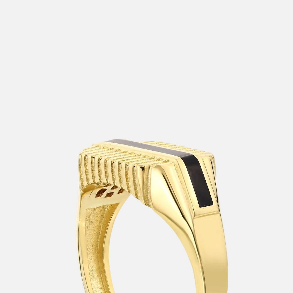 Assos 14 Ayar Altın Modern Tasarım Şık Erkek Yüzük