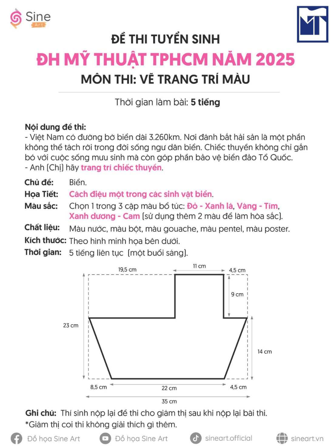 Đề thi Trang trí màu Đại học Mỹ thuật TPHCM qua các năm
