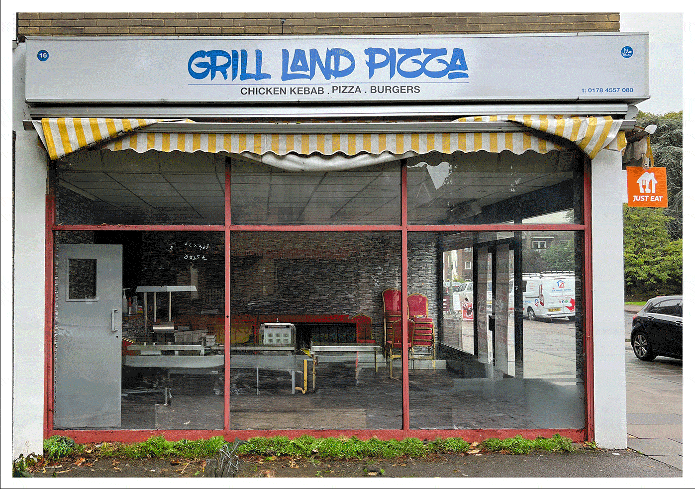 Branding applied to the side of the venue