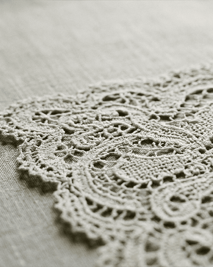 Кружево Бурано крупным планом — традиционное ремесло острова в Венеции