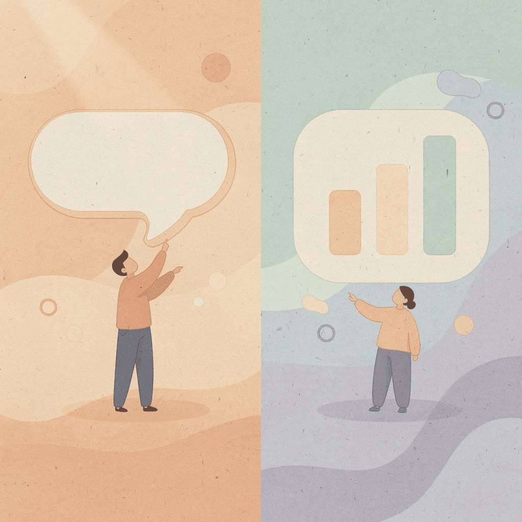 Split scene illustration comparing traditional SEO methods versus modern AI-enhanced SEO strategies - SEO Agency Toronto