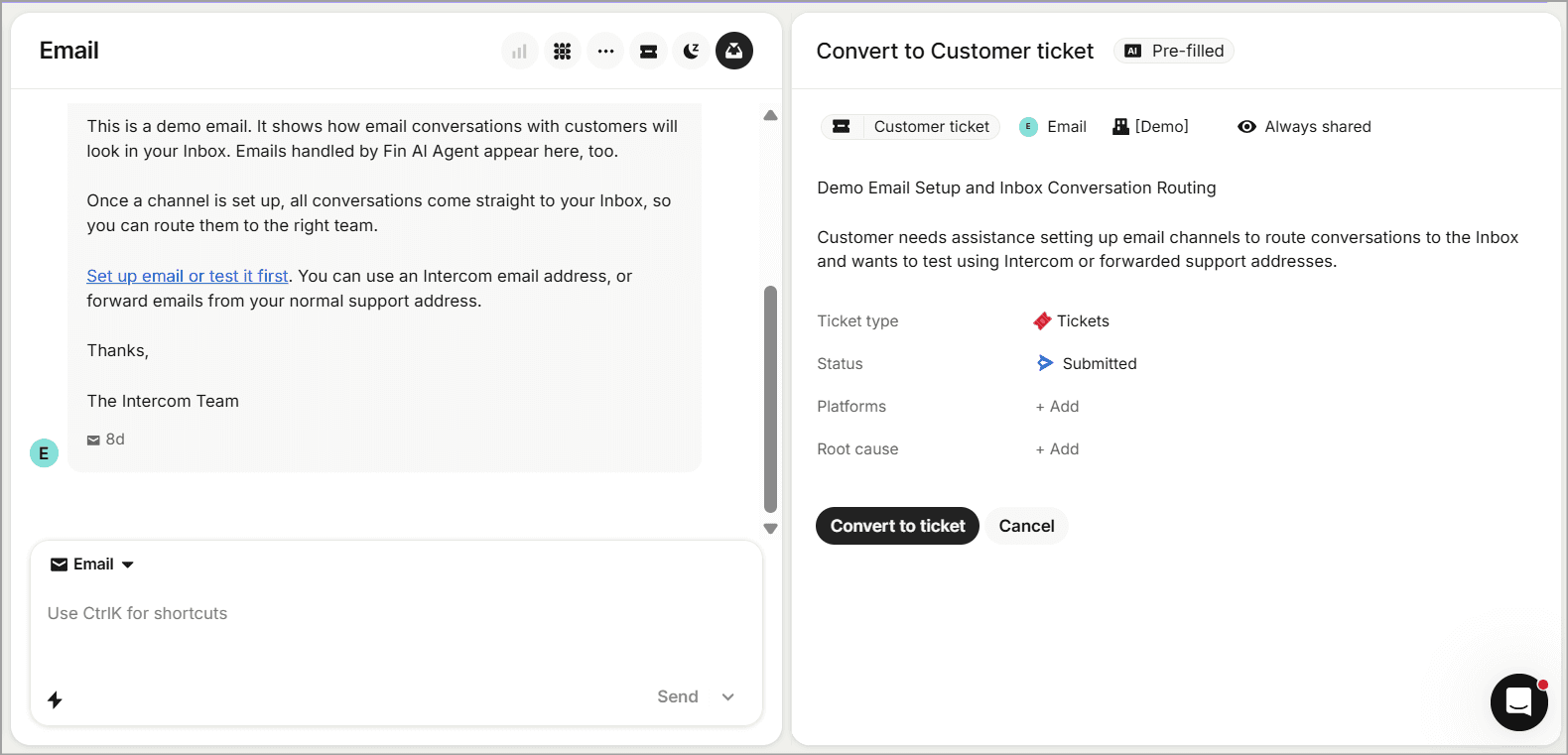 Intercom Ticketing Dashboard