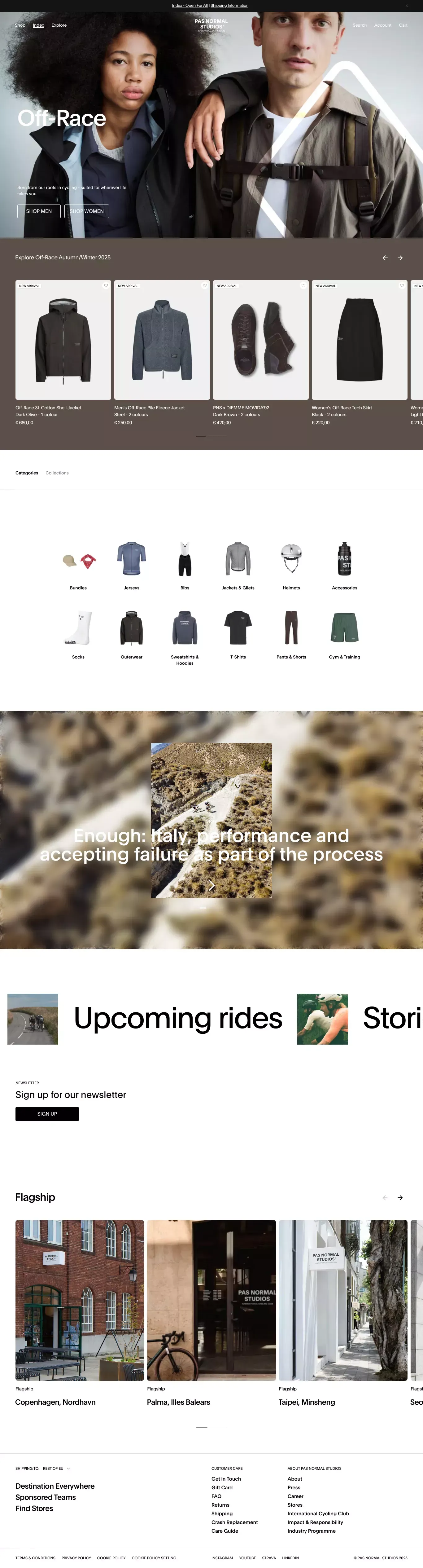 Pas Normal Studios ecommerce page screenshot showcasing Ecommerce and Fashion design