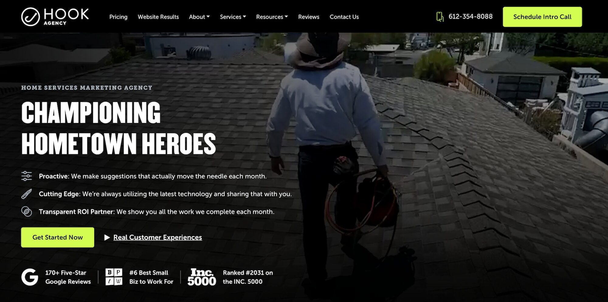 Hook Agency homepage: Championing Hometown Heroes