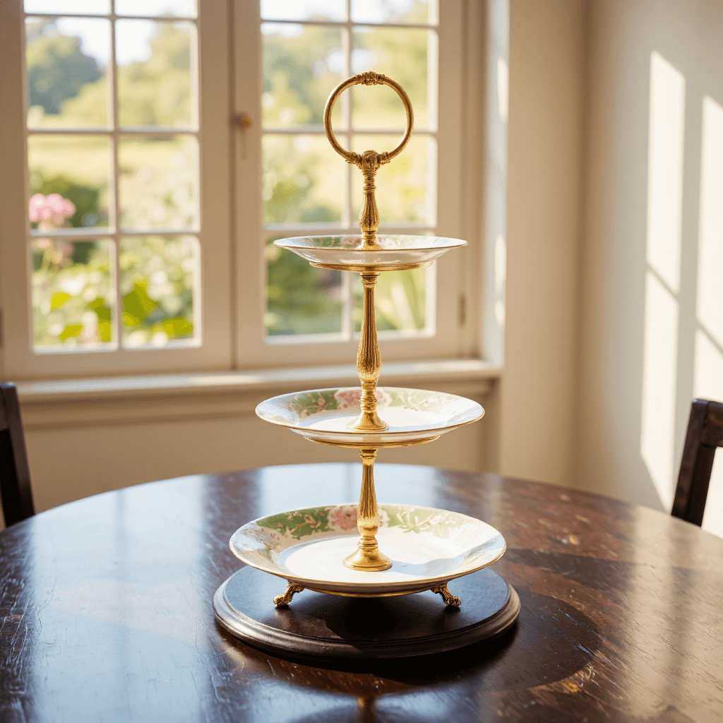 product photography of three-tier serving stand