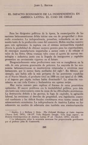 El impacto económico de la Independencia en América Latina: el caso de Chile