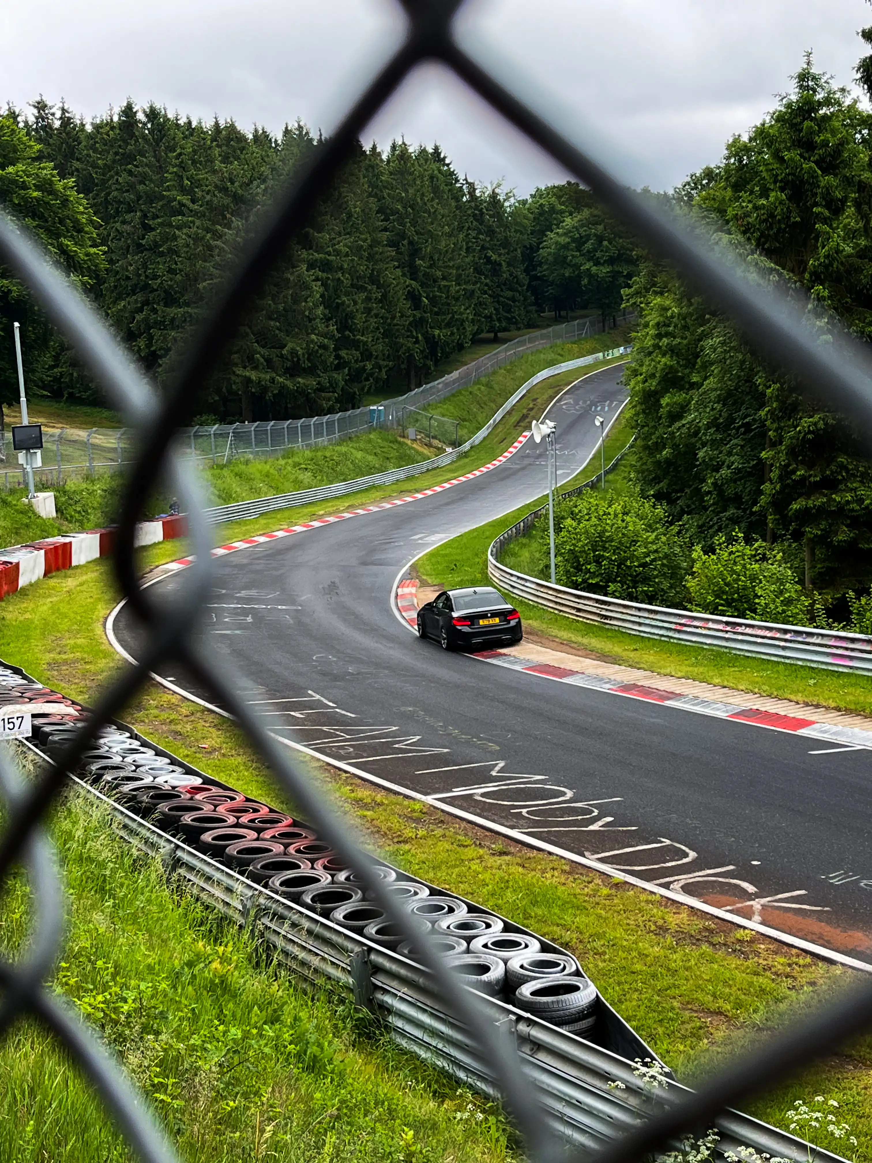 BMW M2 on kerb on the Nurnburgring