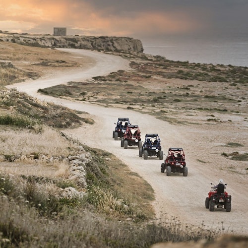 Gozo: Guided Sunset Quad Bike Tour + Roundtrip Transfer tickets in Gozo