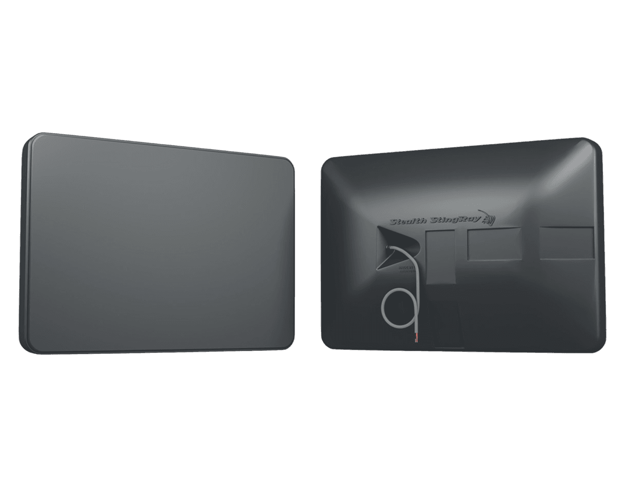 Two gray flat rectangles, one front and one back.
