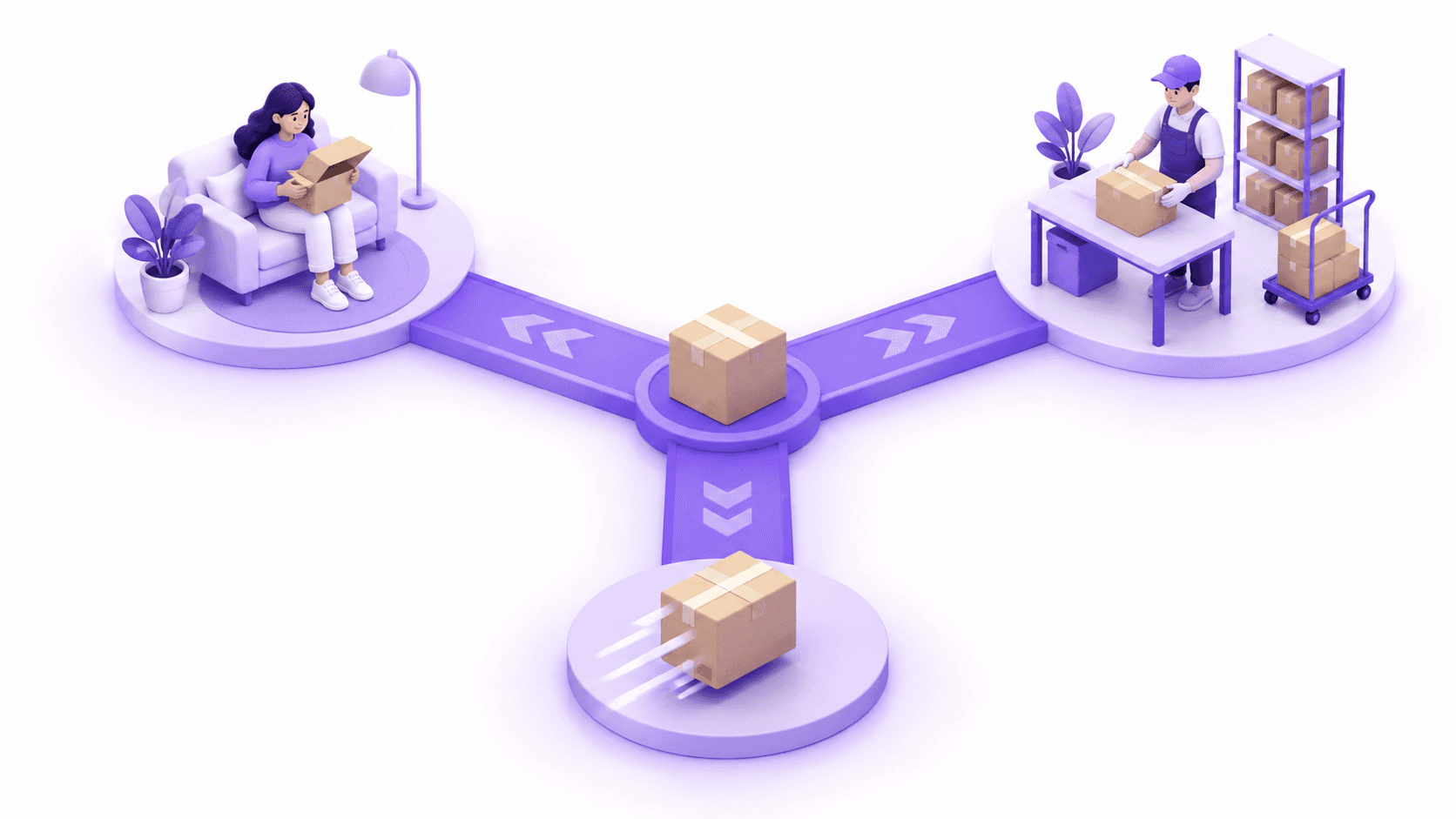 One shipping order splitting into three upgrade workflows