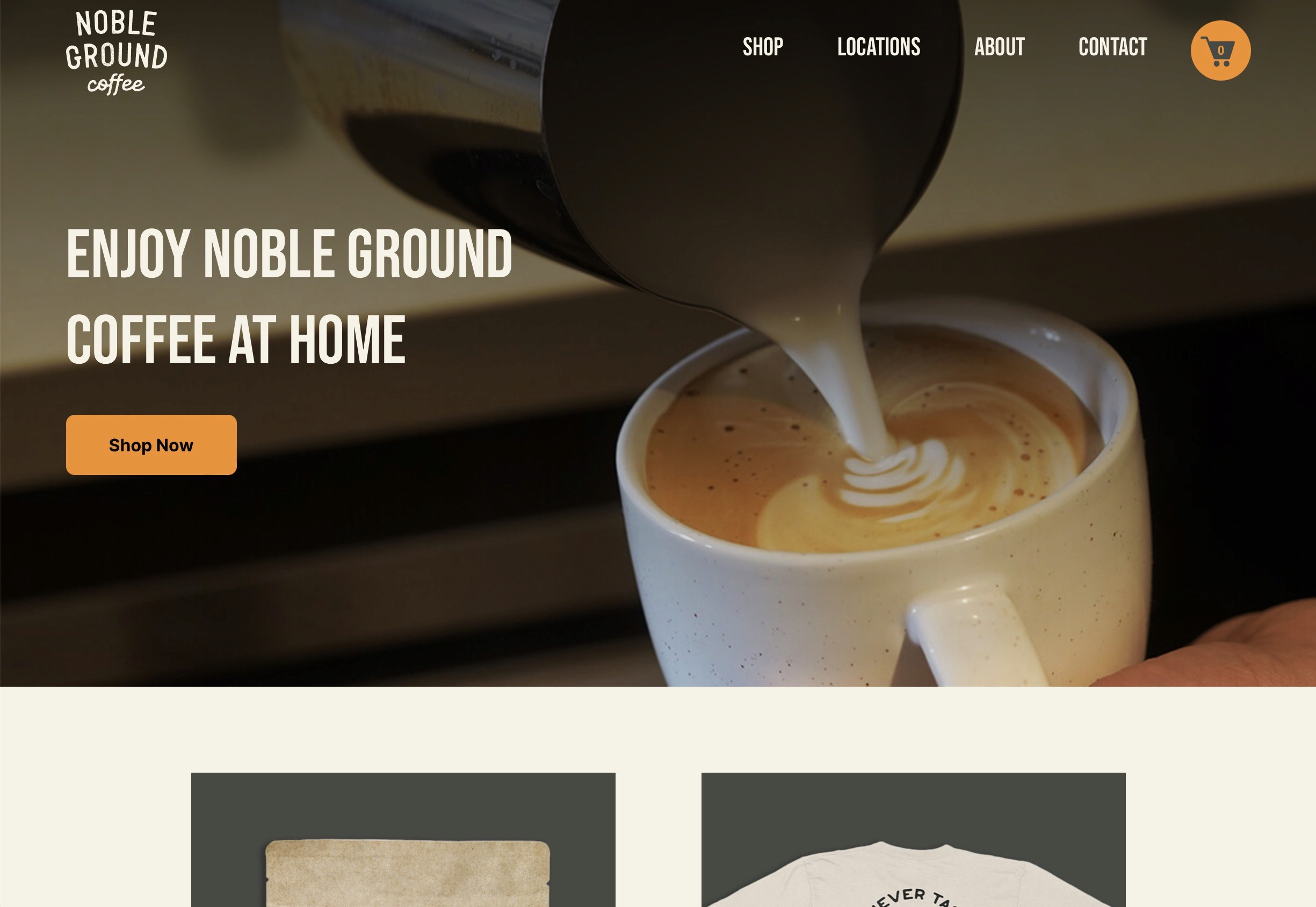 Coffee shop website design
