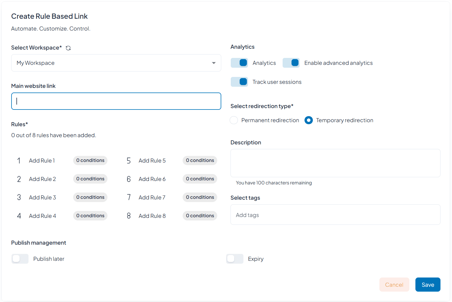 Rule Based Short URL