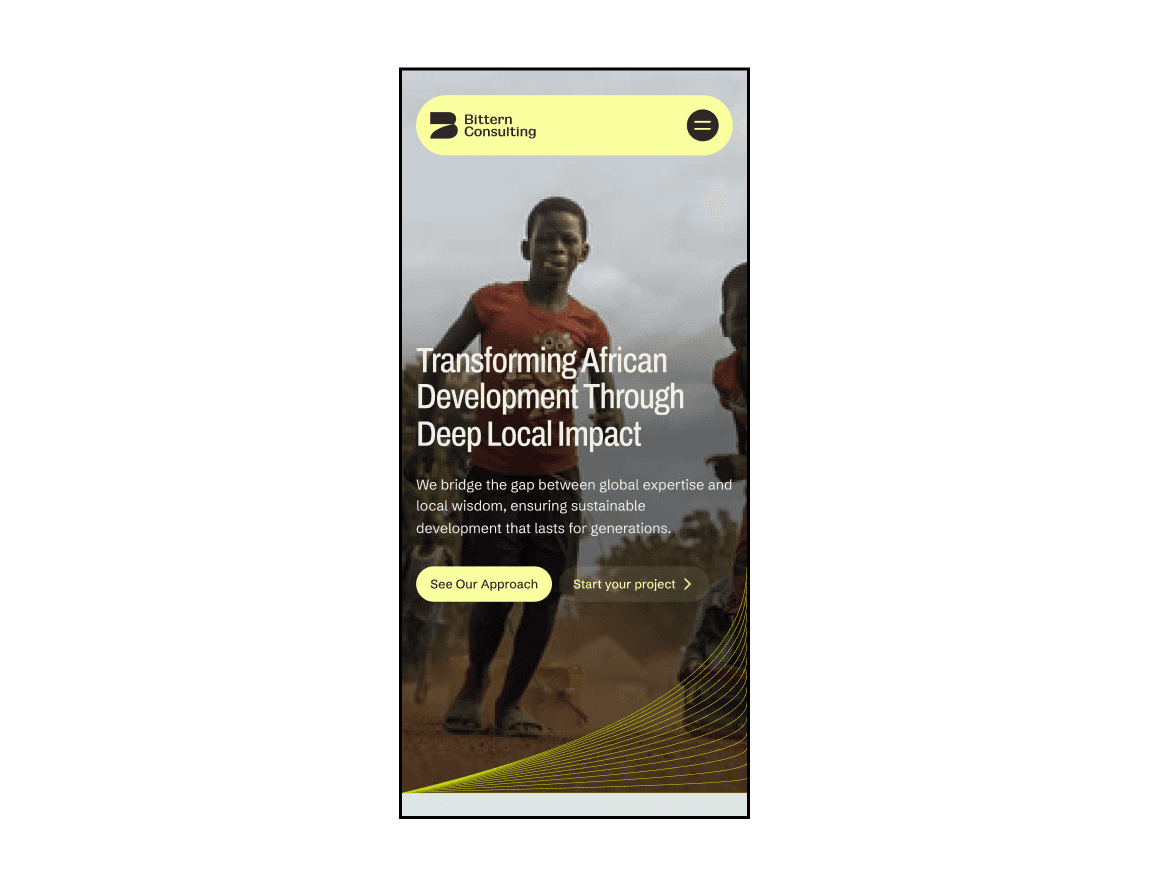 Bittern consulting mobile hero section