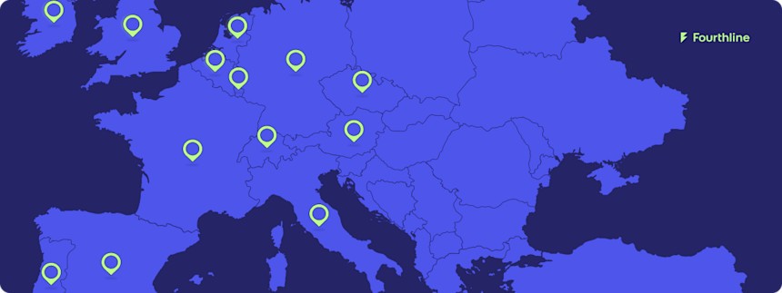 Map showing Fourthline's coverage