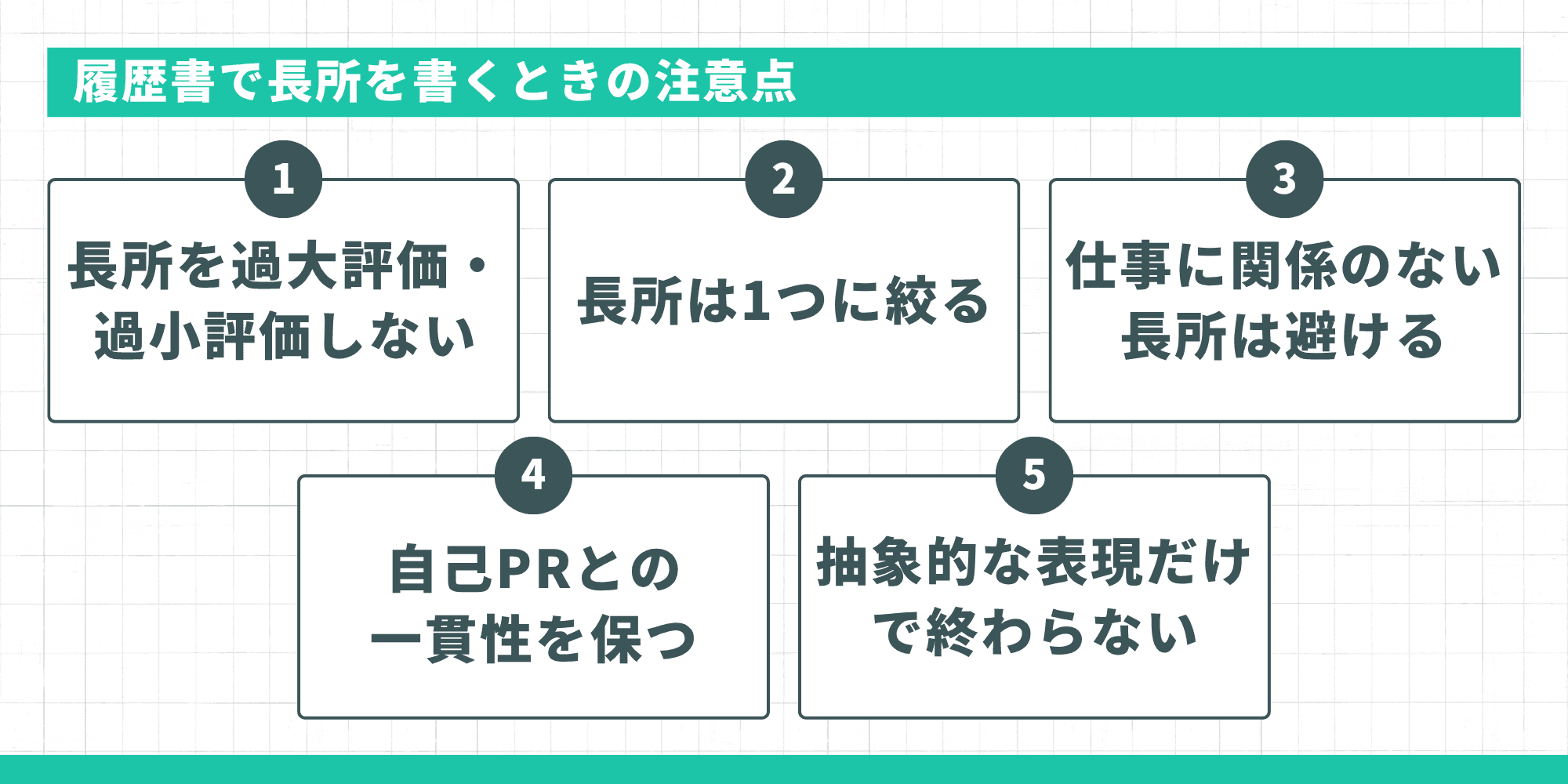 履歴書で長所を書くときの5つの注意点