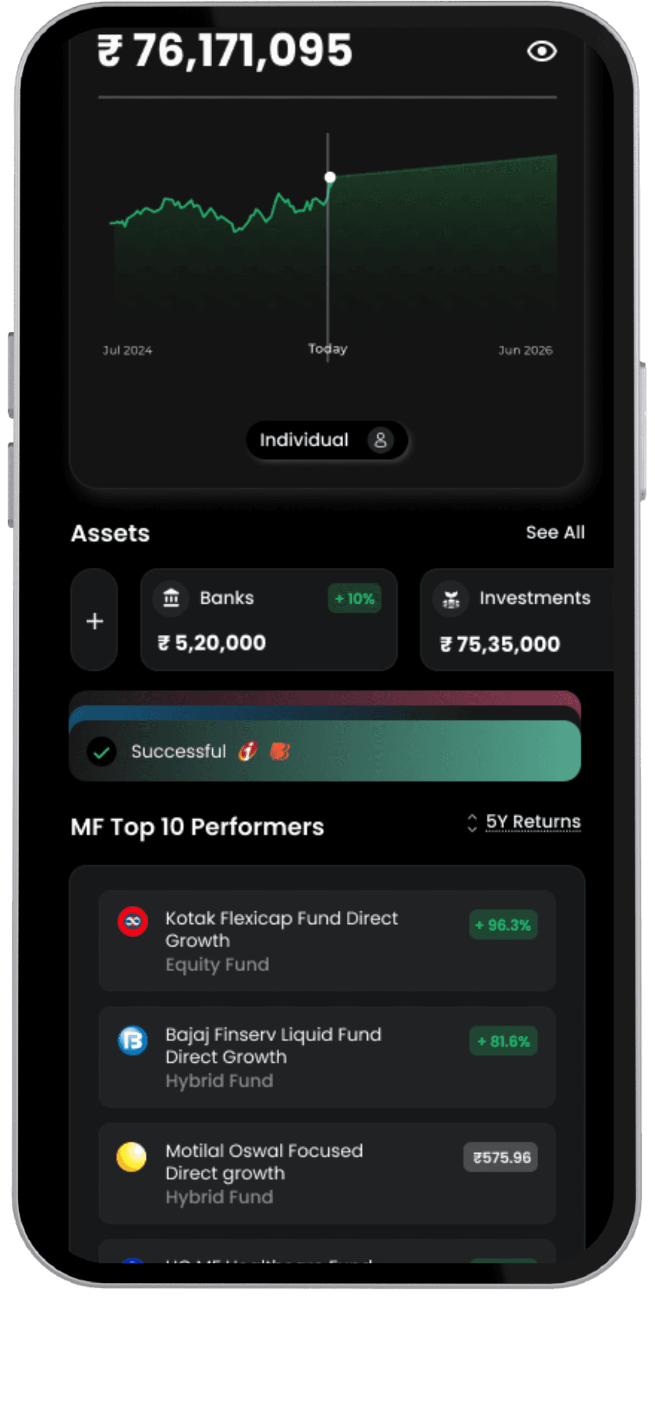 User progress displayed on the app interface, illustrating achievements and milestones in a clear, visual format.
