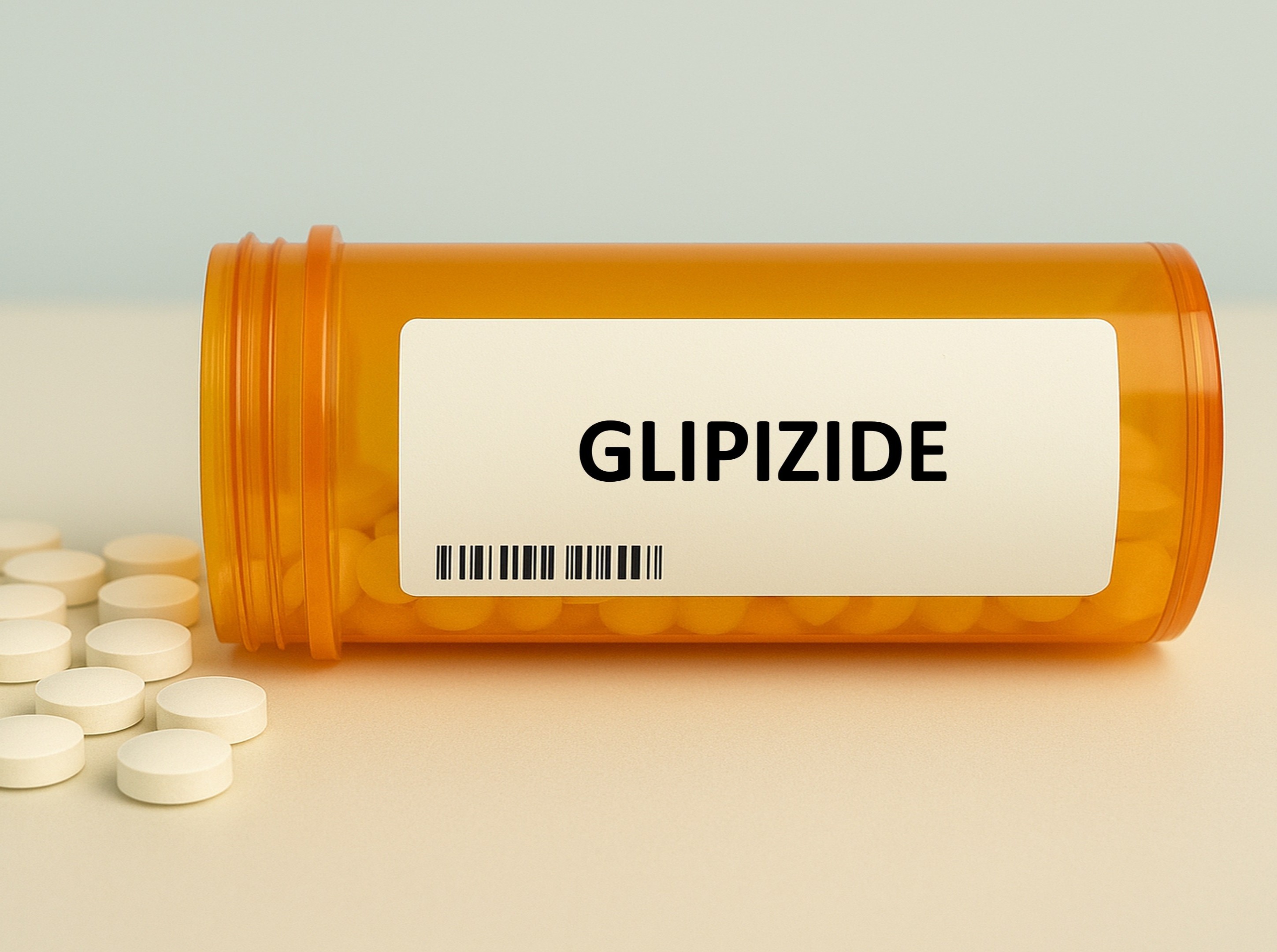 pill bottle containing glipizide, which does not work for diabetes weight loss