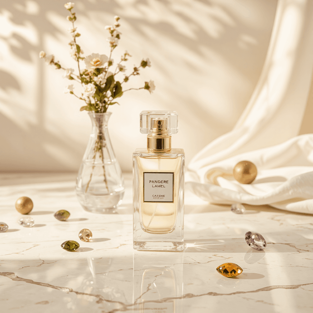 product photography of decorative perfume bottle