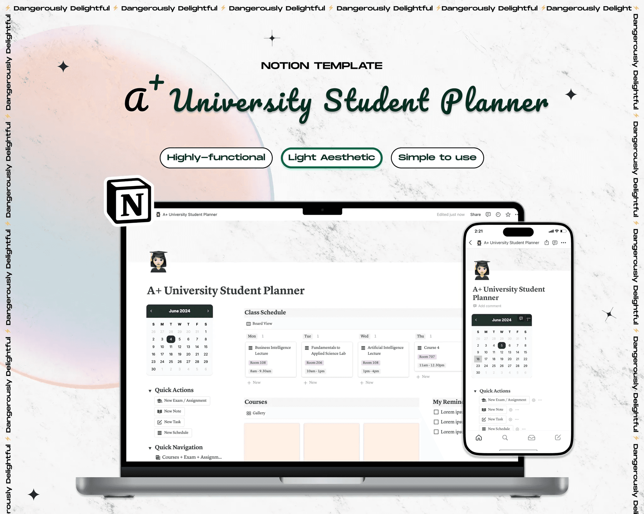 A+ University Planner Notion Template