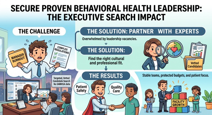 Behavioral health leadership recruitment infographic