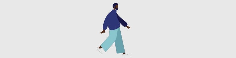 Ilustração de homem negro caminhando