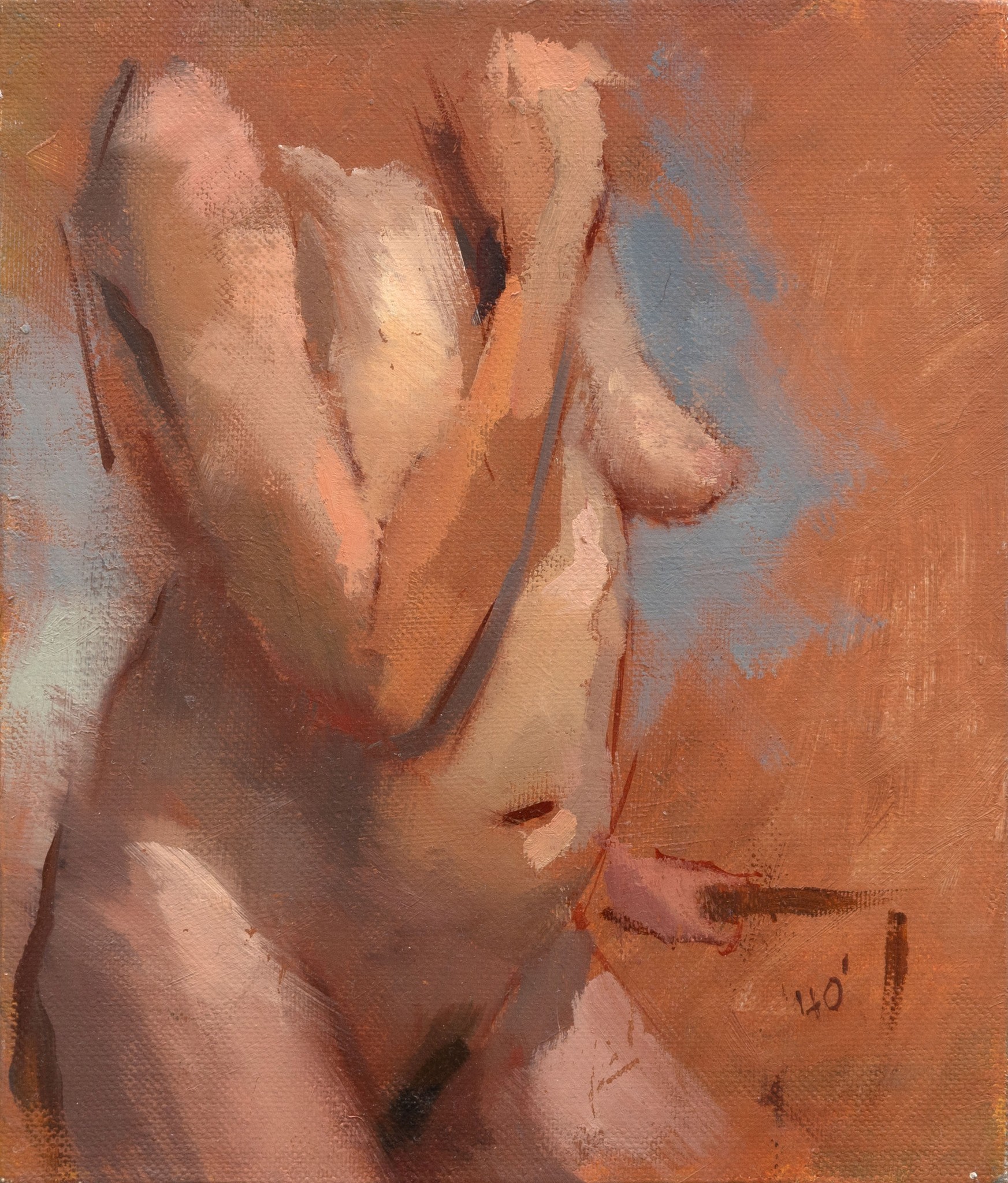 Desnudo I 2025 Óleo sobre lienzo encolado a tabla  17x20 cm