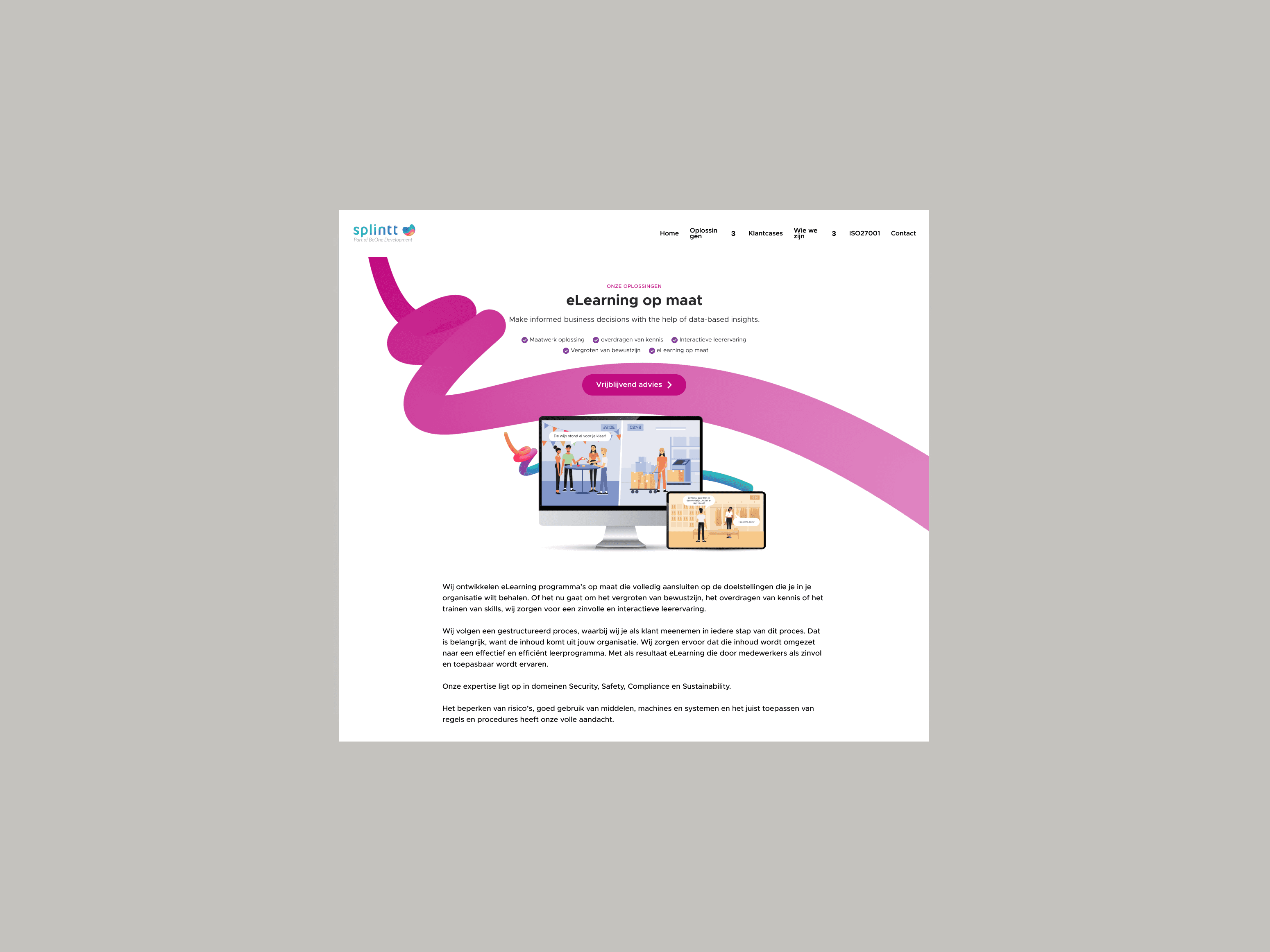 Product page of Splintt