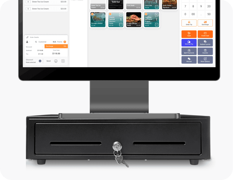 zeeAbacus Cash Drawer for safety inline with point of sale softwaremart restaurant inventory and procurement software