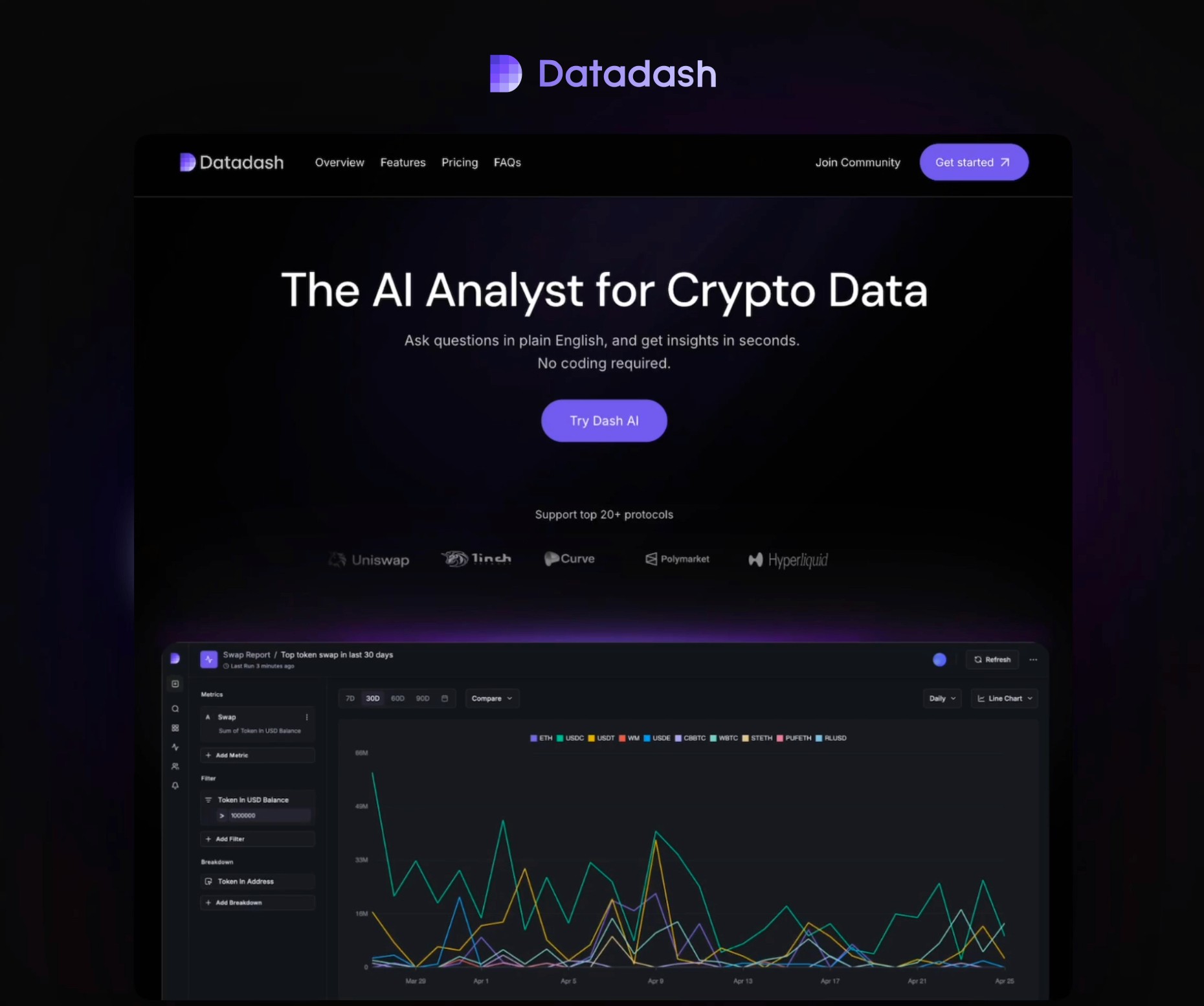 Datadash – AI Data Analyst for Web3