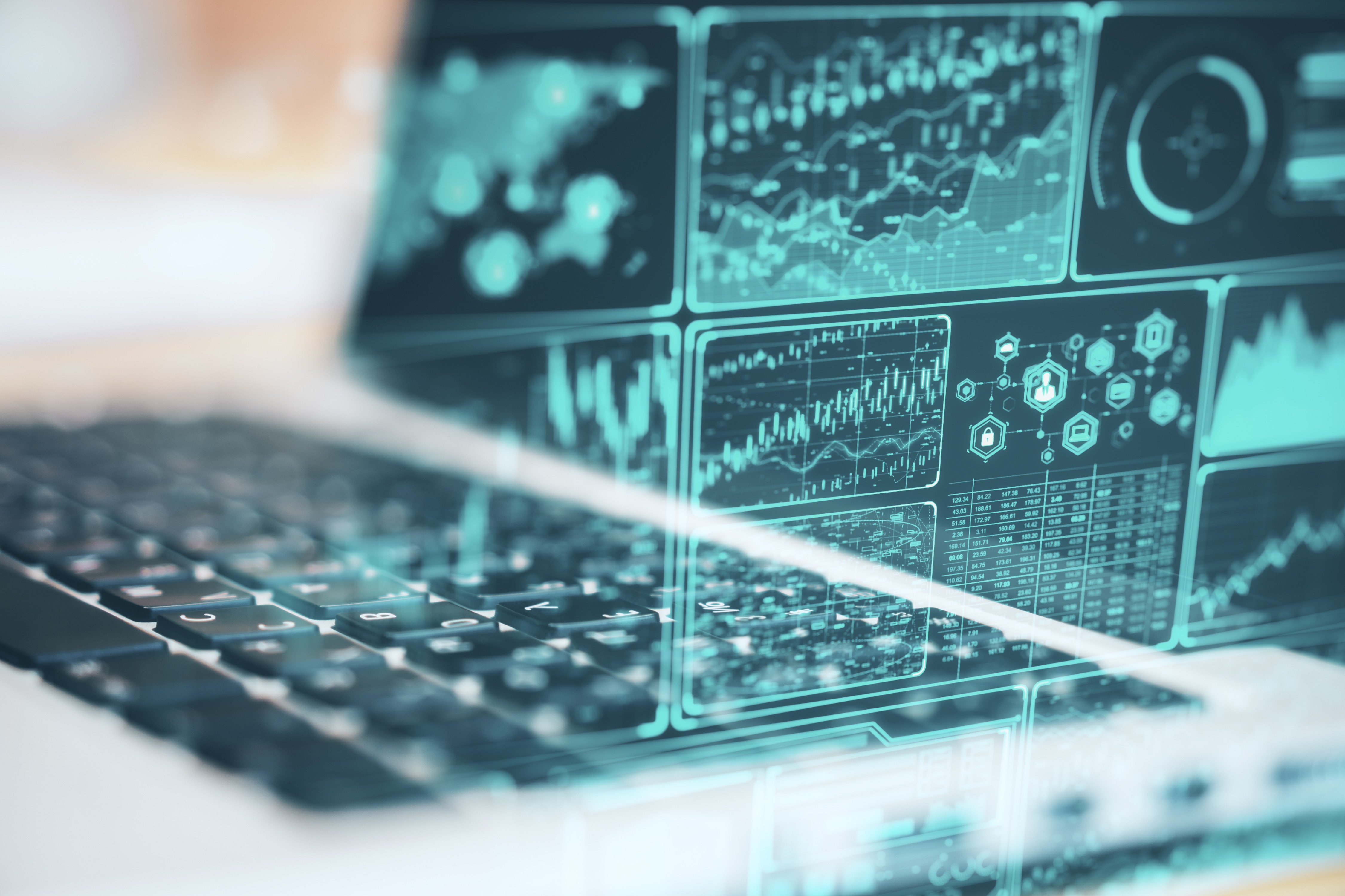 Dashboard showing MRR of $69,897 and 1206 active users with an upward trend graph.