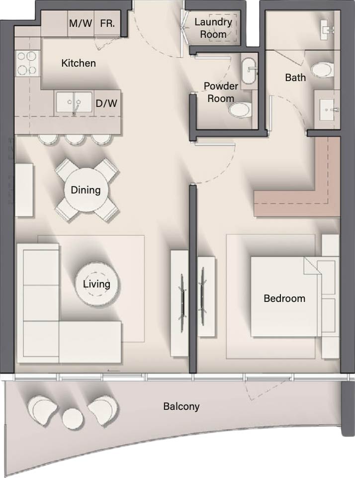 The Unexpected 1-Bedroom Floor Plan