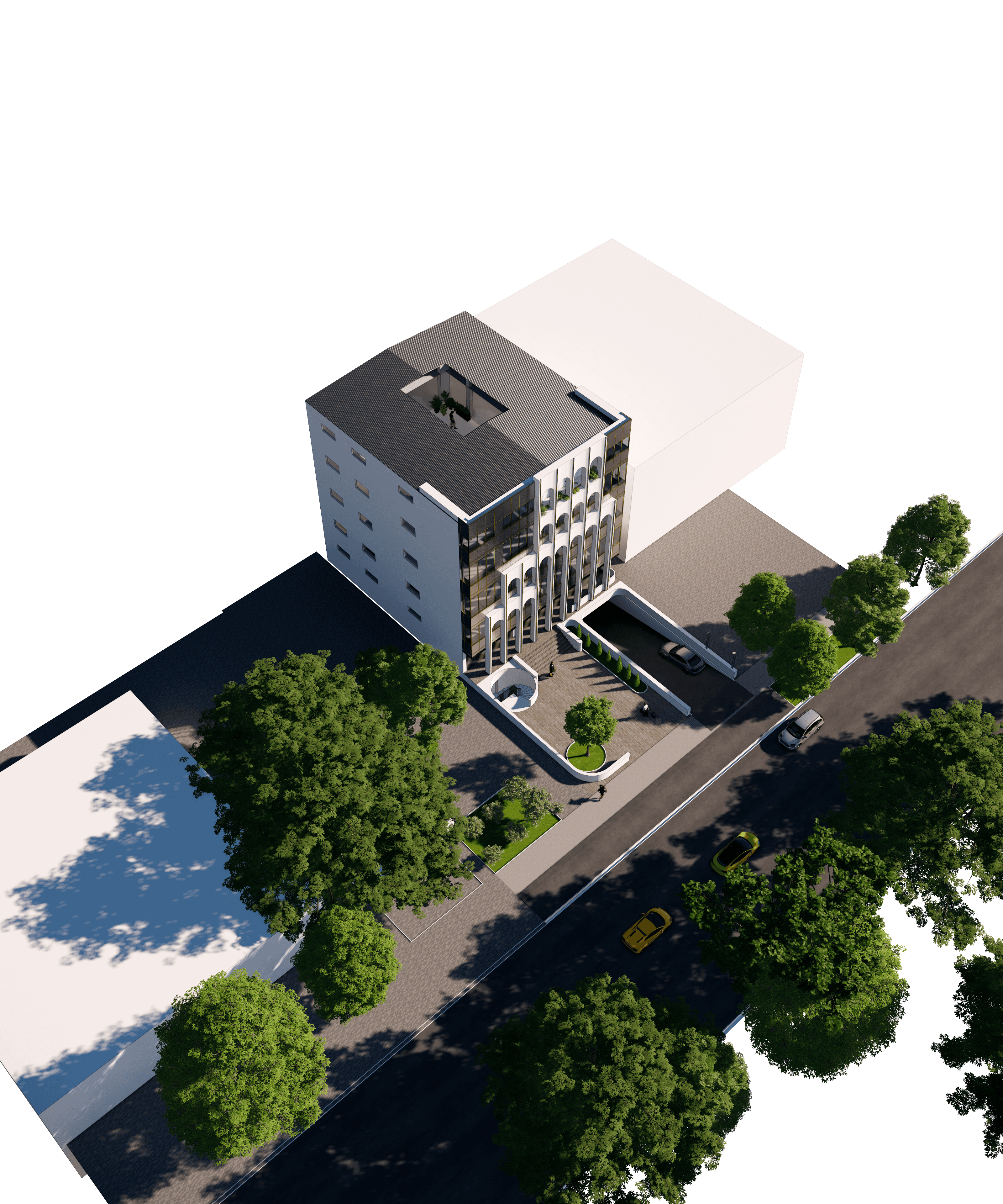 Архитектурная визуализация бизнес-центра на Луначарского