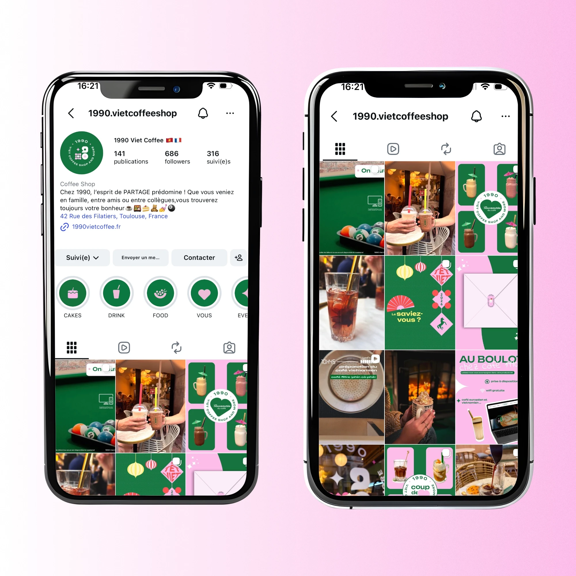 feed instagram coloré et rétro sur iphone 
