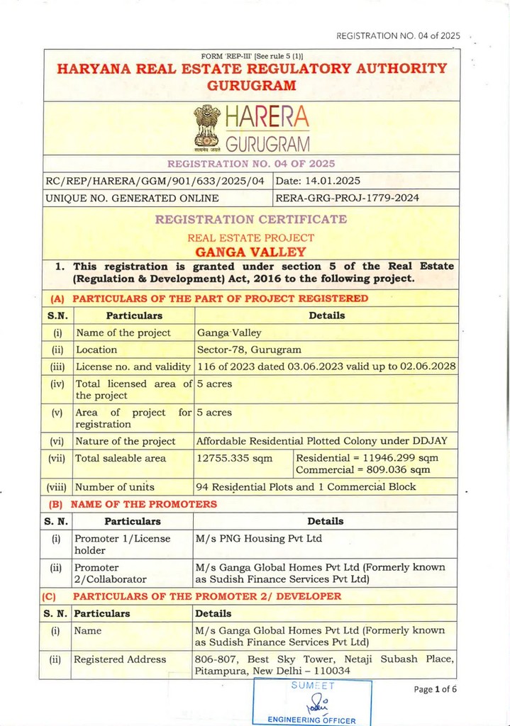 Ganga Valley 78 Sector 78 Rera 