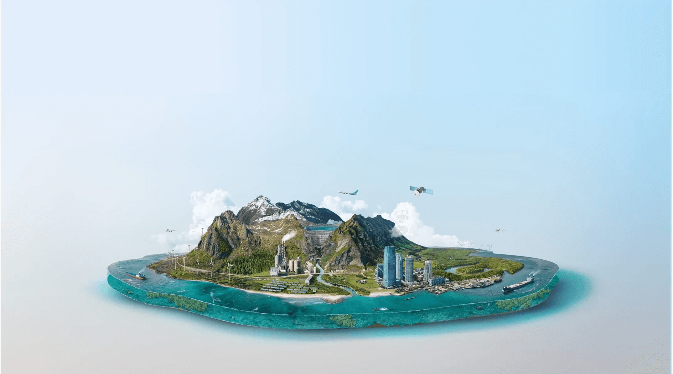 Drone shot of a running track at night