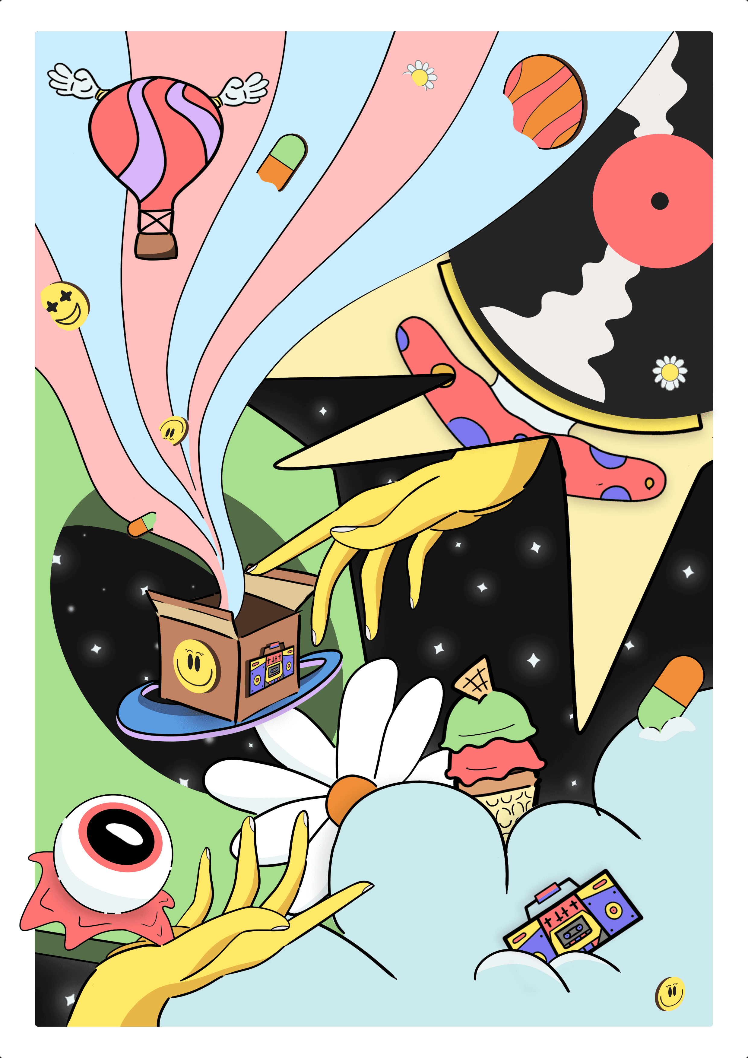 Psychedelic Poster for School Of Design, IIT Jodhpur by Anshul Sharma Designer