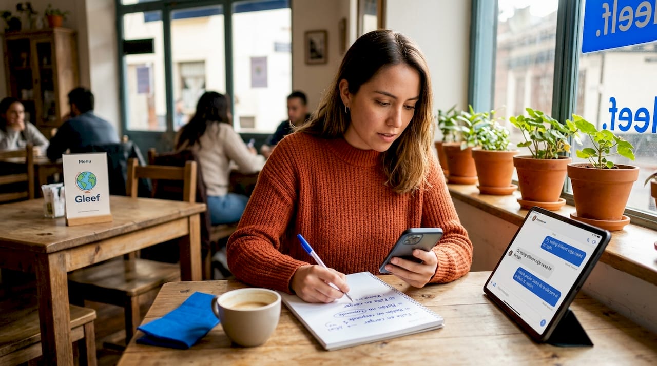 User testing app and writing translation feedback