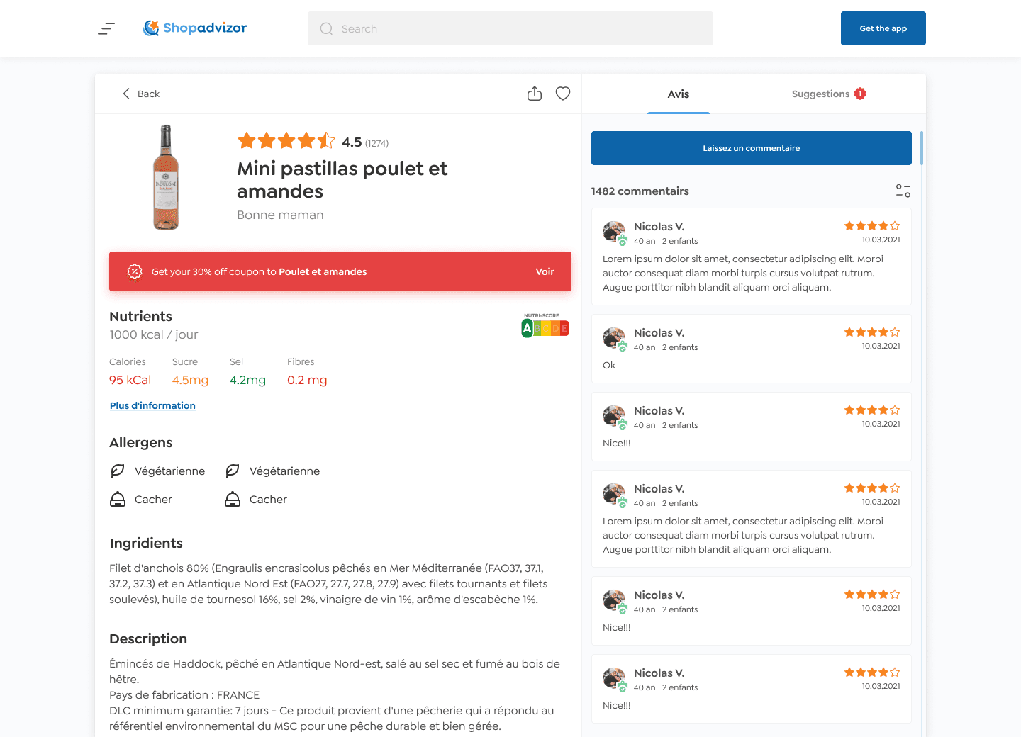 Product page