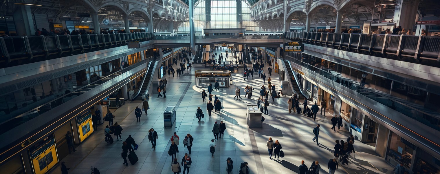 A busy public space is protected by insights from a safety-focused vision language model.