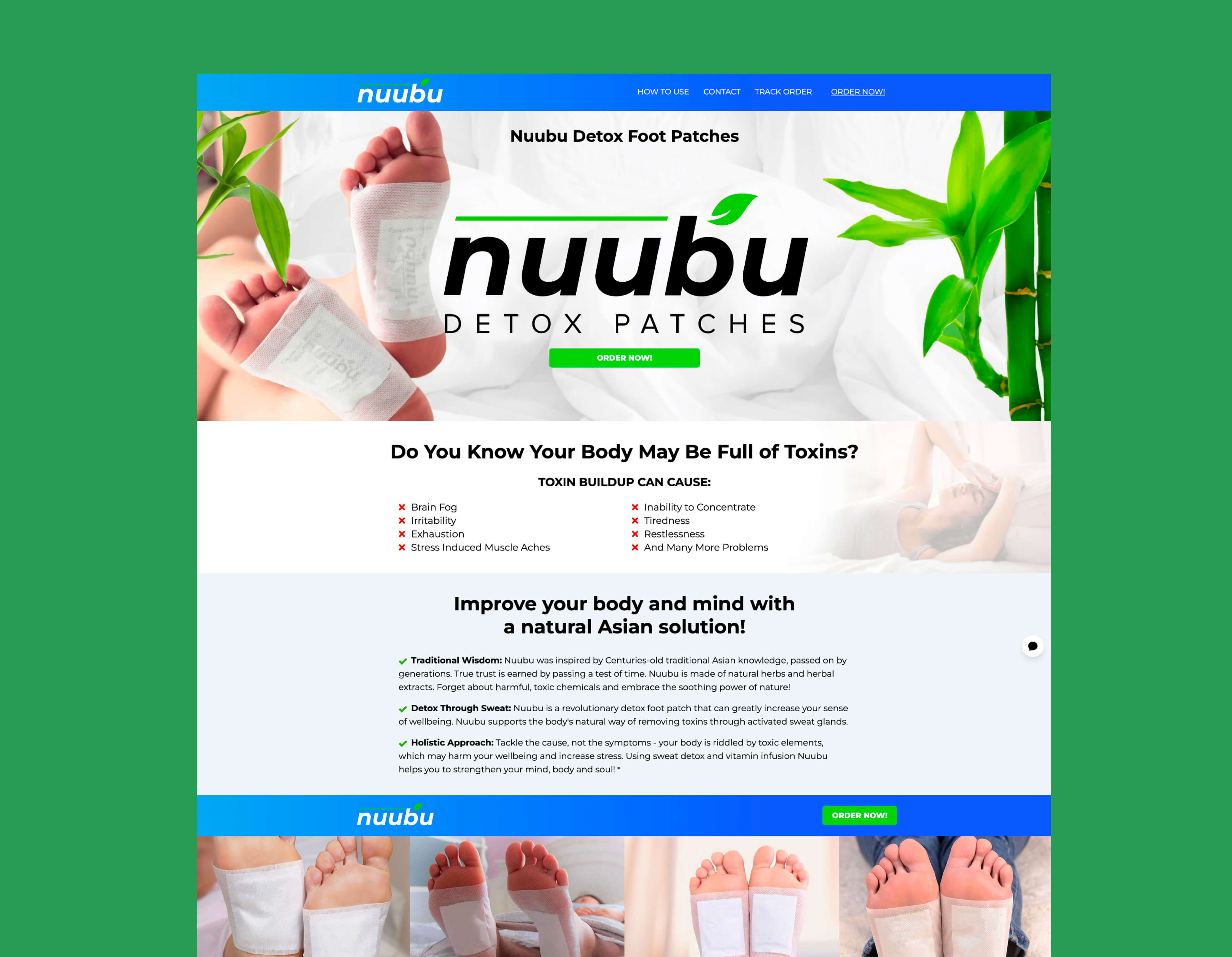 Nuubu detox foot patches brand positioning and visual identity